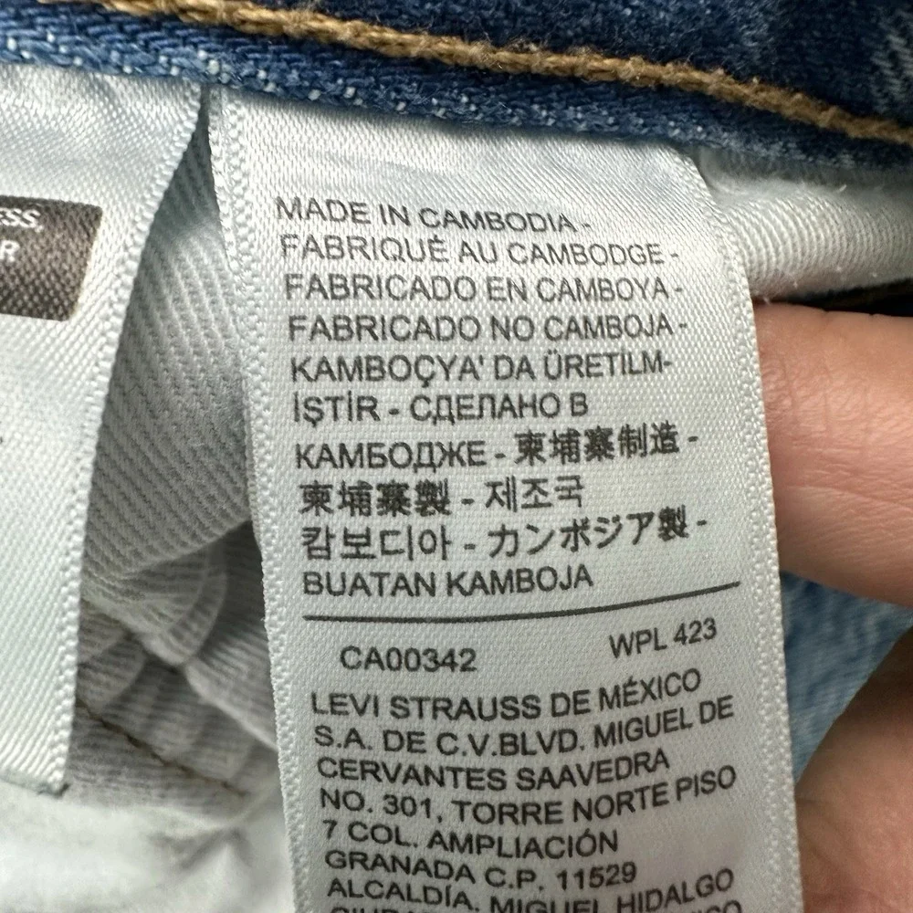 Levi's 568 Big E Premium Loose Straight Jeans Men 34x30 Cotton Light Blue Denim